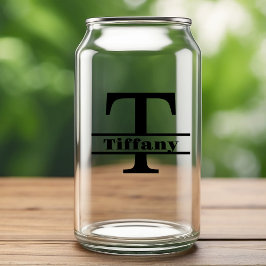 Minimalistische Letter T Monogram en aangepaste na Blikvorm Glas