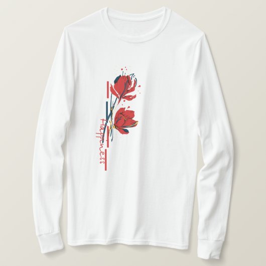 Minimalistische levendige bloem t-shirt (Design voorkant)