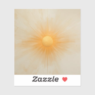 Minimalistische Levendige Zonneuitbarsting Traditi Sticker
