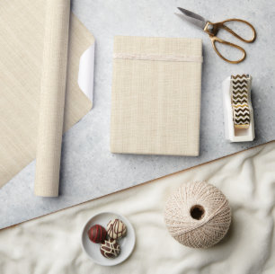 Minimalistische lichte beige jute textuur cadeaupapier