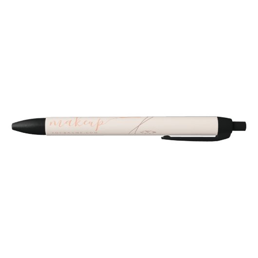 Minimalistische lichte perzik make-up artiest lijn zwarte inkt pen (Bodem)