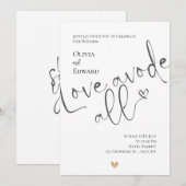 Minimalistische liefde boven alles grillig script kaart (Voorkant / Achterkant)