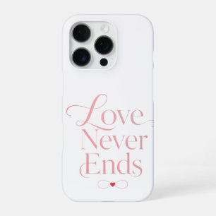 Minimalistische Liefde Eindigt Nooit Rose Goud Typ iPhone 16 Pro Hoesje