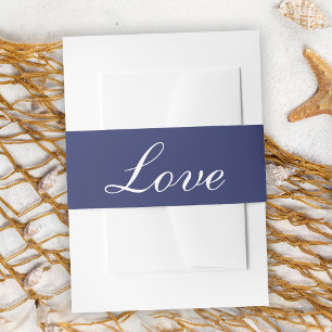 Minimalistische liefde nautische bruiloft marine b uitnodigingen wikkel