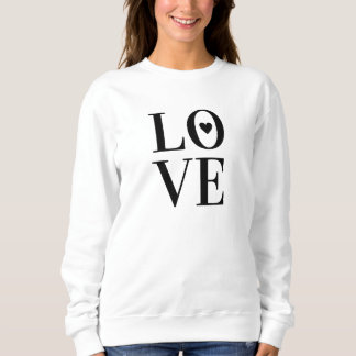 Minimalistische "liefde" typografie met hart trui