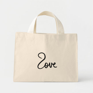 Minimalistische "liefde" Woord Typografie Ontwerp Mini Tote Bag