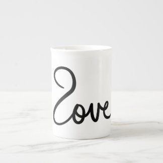 Minimalistische "liefde" Woord Typografie Ontwerp Porselein Kop