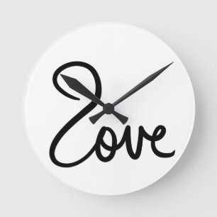 Minimalistische "liefde" Woord Typografie Ontwerp Ronde Klok