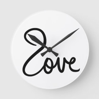 Minimalistische "liefde" Woord Typografie Ontwerp Ronde Klok