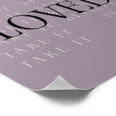 Minimalistische liefdescitatenposterprint - mauve poster (Hoek)