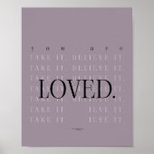 Minimalistische liefdescitatenposterprint - mauve poster (Voorkant)