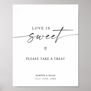 Minimalistische liefdesgebaar is Sweet Weddenschap Poster