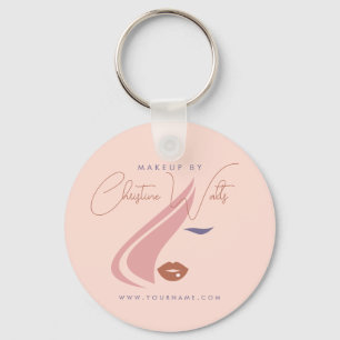 Minimalistische Light Peach Roze Make-up Artist Gi Sleutelhanger