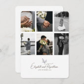 Minimalistische lijn romantische lavendel hand in bedankkaart (Voorkant / Achterkant)