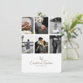 Minimalistische lijn romantische lavendel hand in bedankkaart (Staand voorkant)