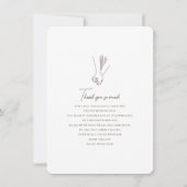 Minimalistische lijn romantische lavendel hand in bedankkaart (Achterkant)