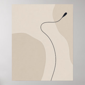 Minimalistische lijncurve kunst poster