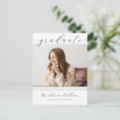 Minimalistische lijnen Graduation Party Foto uitno Briefkaart (Staand voorkant)