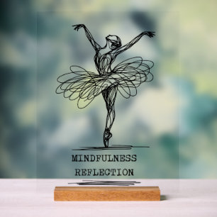 Minimalistische lijnkunst Ballerina Dansontwerp Acryl Bord