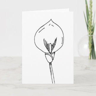 Minimalistische Lijnkunst Bloemendeksel Kaart