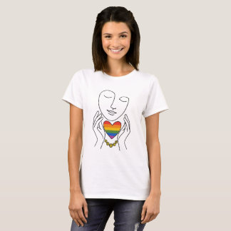 Minimalistische Lijnkunst Menselijke Trots Regenbo T-shirt