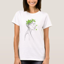 Minimalistische lijnkunst van een vrouw met groene