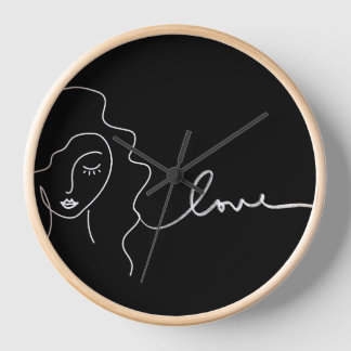 Minimalistische lijnkunst wandklok