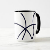 Minimalistische lijnkunst zwart-wit mok (Voorkant rechts)
