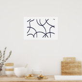 Minimalistische lijnkunst zwart-wit poster (Keuken)