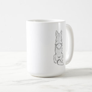 Minimalistische lijntekening van een Duitse herder Koffiemok