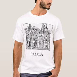 Minimalistische lijntekening van middeleeuwse Padu T-shirt