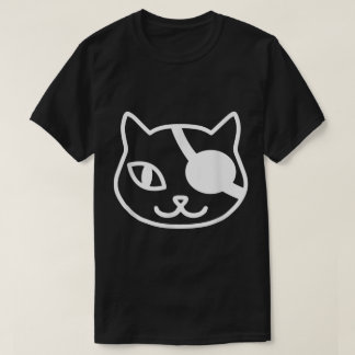 Minimalistische Lijntekening van Piraat Kat T-shirt