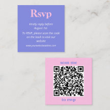 Minimalistische Lila Blauwe en Roze bruiloft RSVP