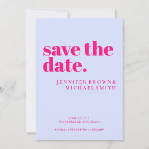 Minimalistische lila roze trouwfoto kalligrafie save the date