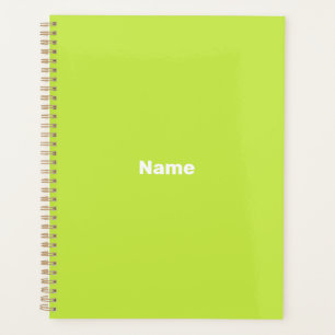 Minimalistische lime groene aangepaste jaarnaam mo planner