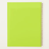 Minimalistische lime groene aangepaste jaarnaam mo planner (Achterkant)