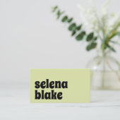 Minimalistische Limoen-kleur | Moderne QR-code Visitekaartje (Staand voorkant)