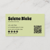 Minimalistische Limoen-kleur | Moderne QR-code Visitekaartje (Achterkant)