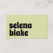 Minimalistische Limoen-kleur | Moderne QR-code Visitekaartje (Voorkant)