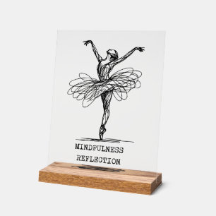 Minimalistische Line Art Ballerina Dance Design Acryl Bord