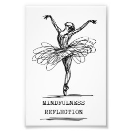 Minimalistische Line Art Ballerina Dance Design Foto Afdruk