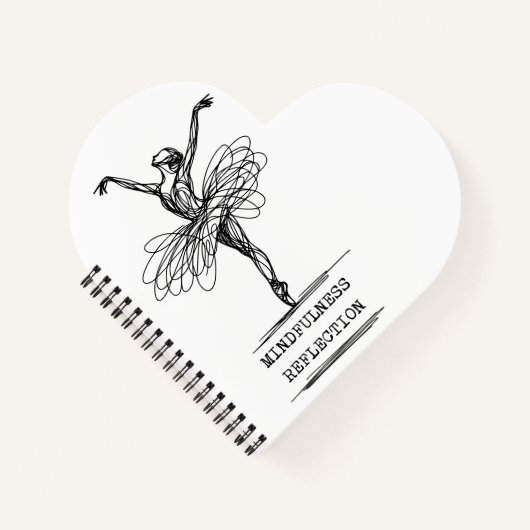 Minimalistische Line Art Ballerina Dance Design Notitieboek (Voorkant)