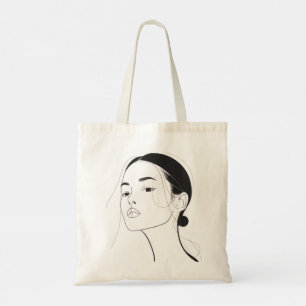 Minimalistische Line Art Canvas tas – Chique alled