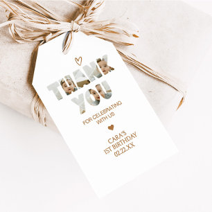 Minimalistische Little Miss Photo Verjaardagsgunst Cadeaulabel