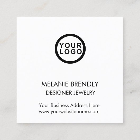 Minimalistische Logo Dank u Vierkant Visitekaartje (Achterkant)