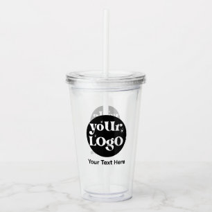 Minimalistische Logo en tekstzaken Acryl Drinkbeker