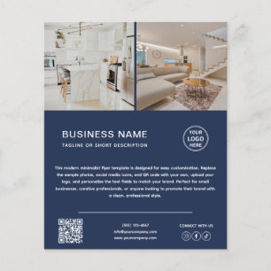 Minimalistische Logo Foto Navy Blauwe Zakelijke Fl Flyer