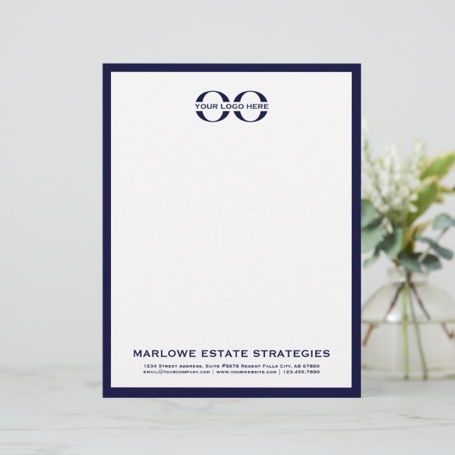 Minimalistische Logo Letterhead Briefhoofd (Staand voorkant)