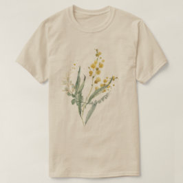 Minimalistische Long Stem wilde bloemen T-shirt