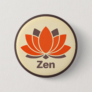 Minimalistische Lotus Bloem Speld Ronde Button 5,7 Cm